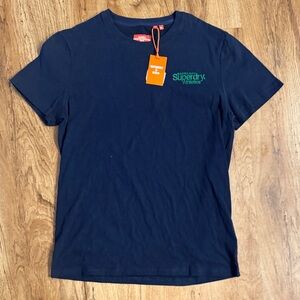 Super Dry Shirt Size Xl Blue Short Sleeve Crew Neck Embroidered Logo Tee